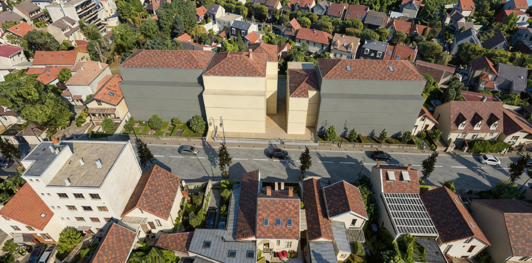 Vue aérienne d’un projet résidentiel — SILA CONCEPT